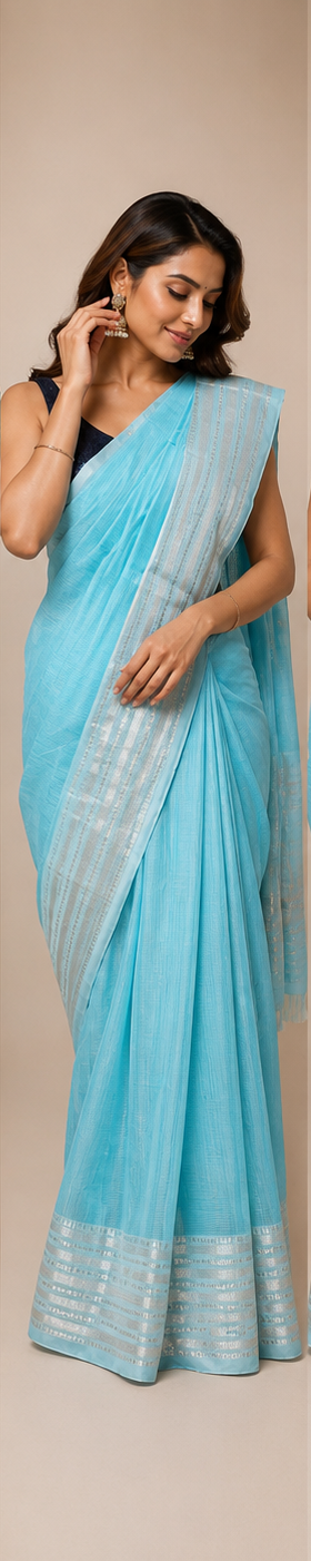 MANGALGIRI KANCHI BORDER SAREE - View 2