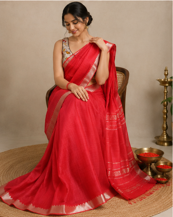MANGALGIRI SEMI SILK 50K BORDER SAREE