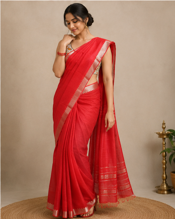 MANGALGIRI SEMI SILK 50K BORDER SAREE - View 2