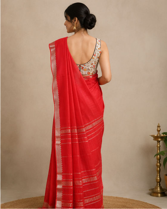MANGALGIRI SEMI SILK 50K BORDER SAREE - View 3