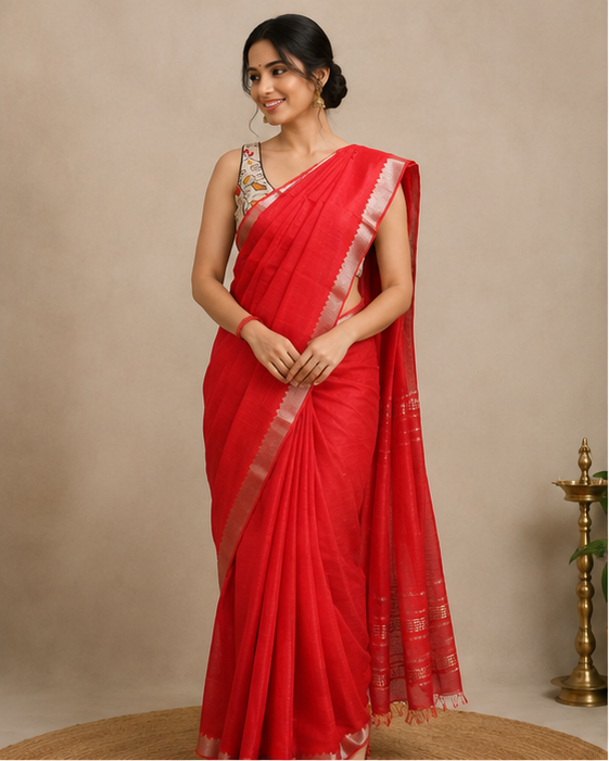 MANGALGIRI SEMI SILK 50K BORDER SAREE - View 4