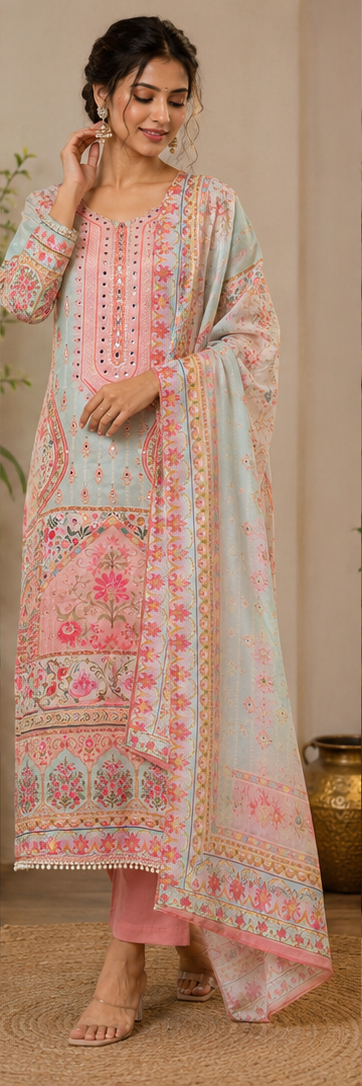 Kurti pant 3pc Set - View 2