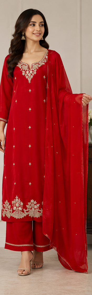 DESIGNER KURTI PANT DOPATTA SET