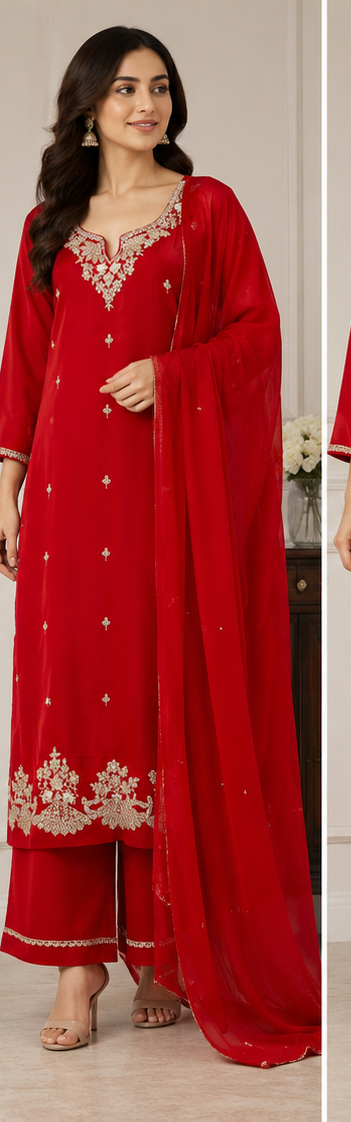 DESIGNER KURTI PANT DOPATTA SET - View 2