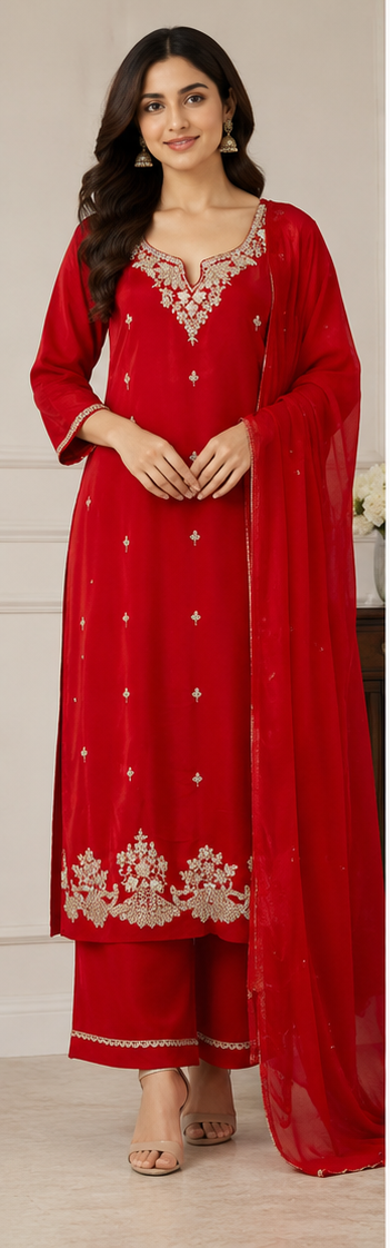 DESIGNER KURTI PANT DOPATTA SET - View 4