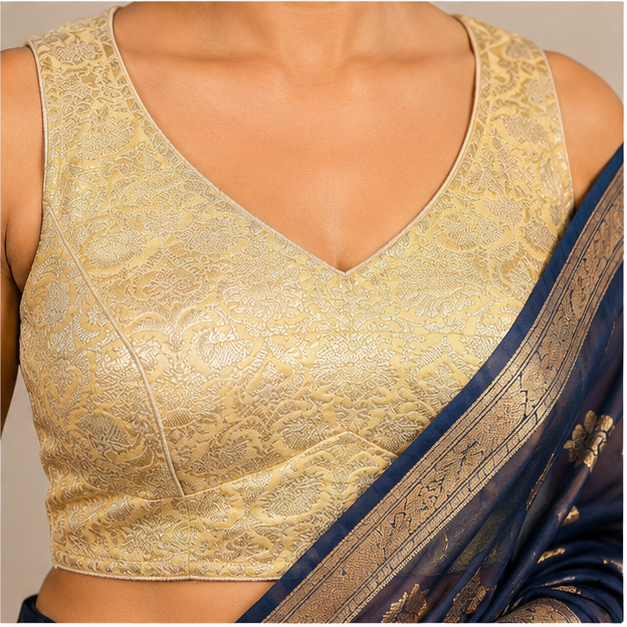ShrEes Halterneck Brokade Blouse - View 3