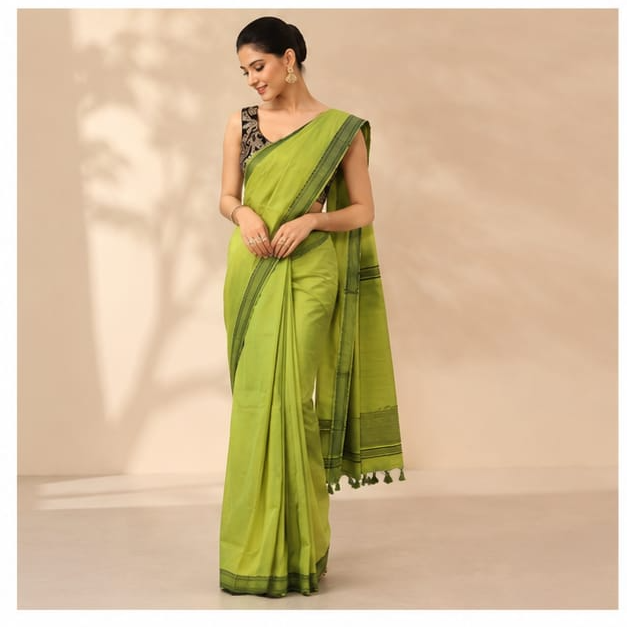 MANGALGIRI NIZAM COTTON BORDER SAREE