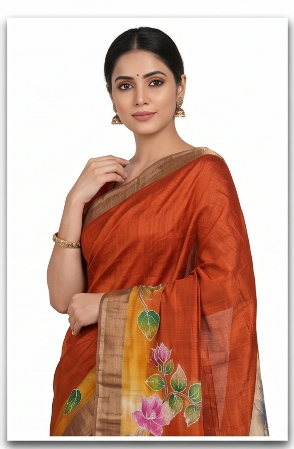 TUSSAR SAREE WITH HANDWORK - View 2