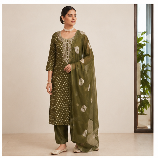 3PC SET WITH BANDHEJ