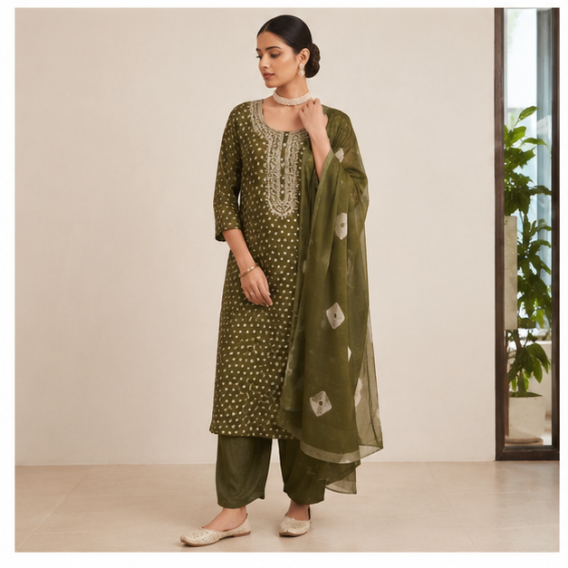 3PC SET WITH BANDHEJ - View 2