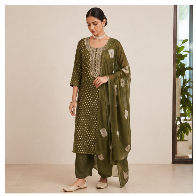 3PC SET WITH BANDHEJ - View 4