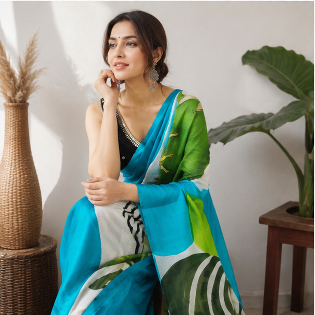 Hand Painted Pure Silk Saree