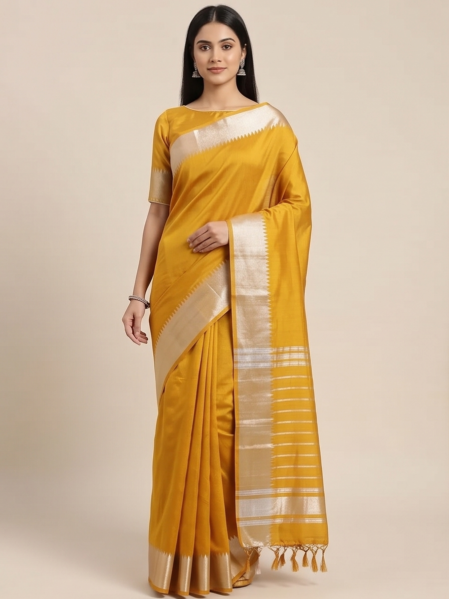 MANGALGIRI PATTU 150K GOLD BORDER SAREE