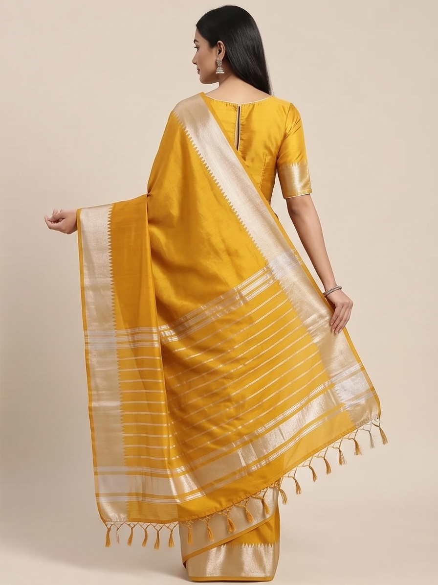 MANGALGIRI PATTU 150K GOLD BORDER SAREE - View 2