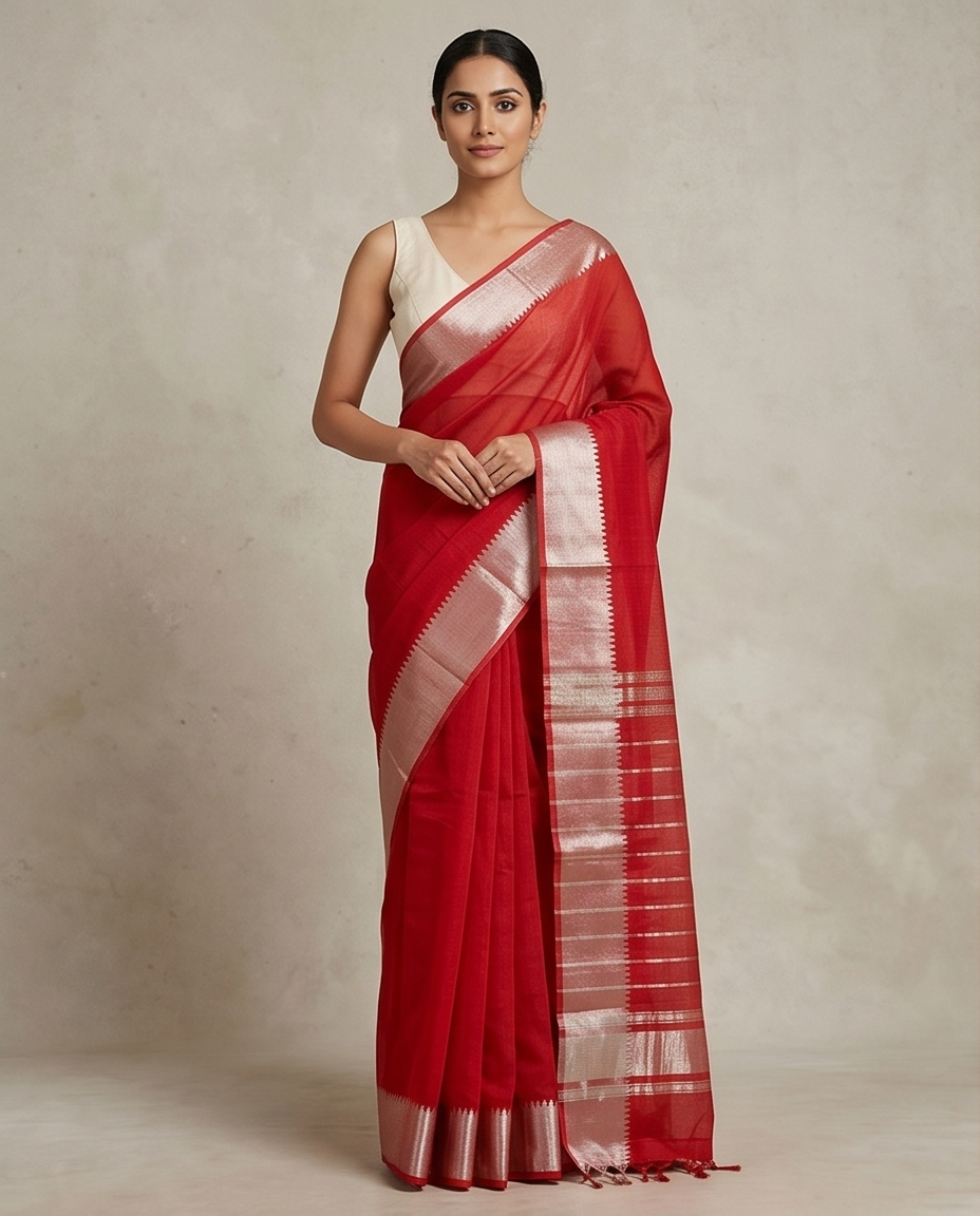 MANGALGIRI PATTU 150K GOLD BORDER SAREE - View 5