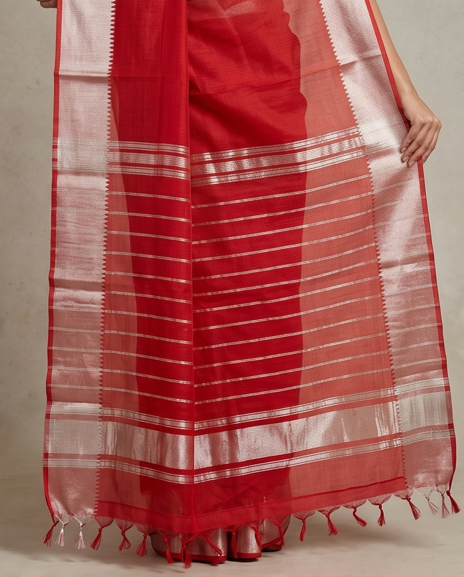 MANGALGIRI PATTU 150K GOLD BORDER SAREE - View 6