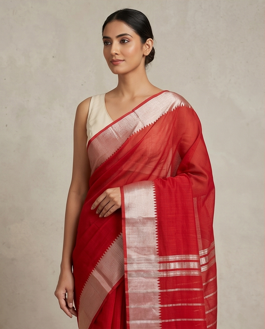 MANGALGIRI PATTU 150K GOLD BORDER SAREE - View 7