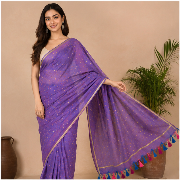 MOL GOLDEN BUTTA SAREE - View 2