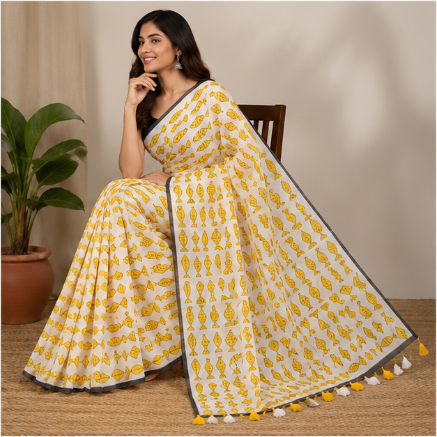 MOL PRINT COTTON SAREE