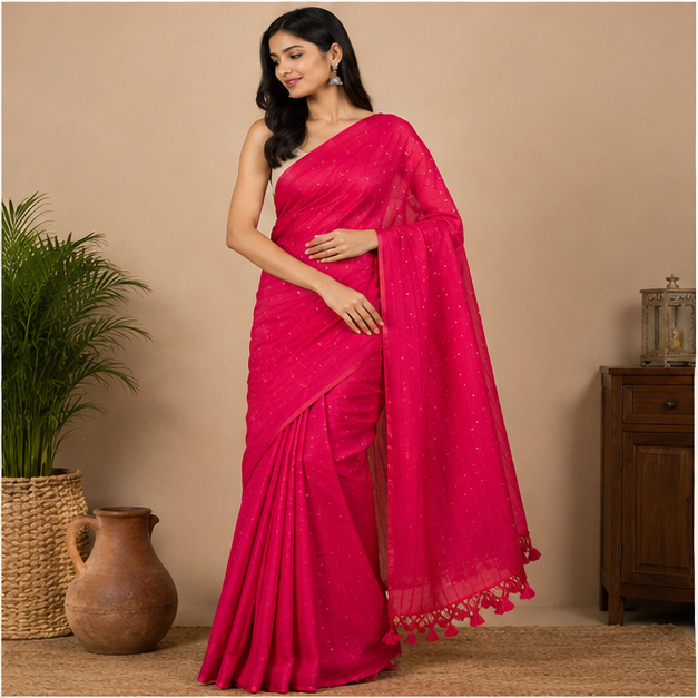 COTTON JONAKI SAREE - View 2