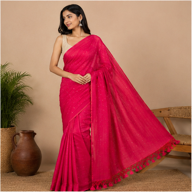 COTTON JONAKI SAREE - View 4