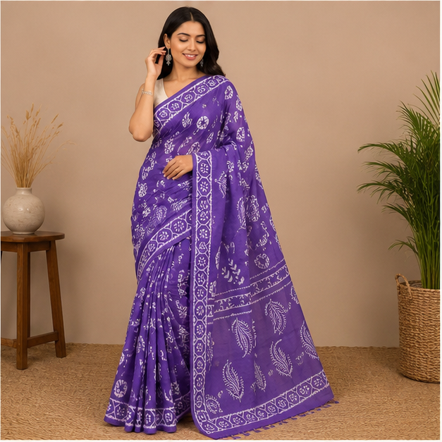 JAIPUR HANDBLOCK COTTON SAREE
