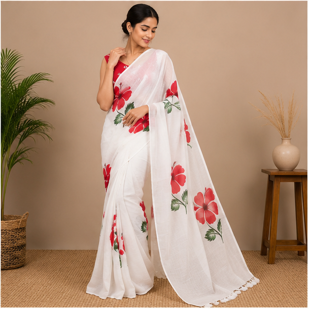 FABRIC PAINT ON MALAI COTTON - View 3
