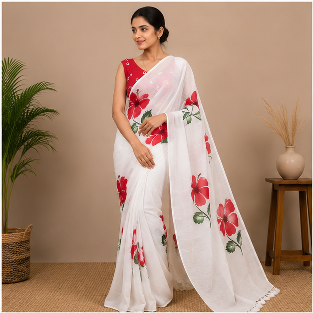 FABRIC PAINT ON MALAI COTTON - View 4