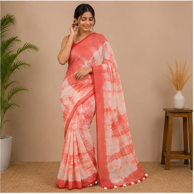 COTTON BANDHNI SAREE - View 2