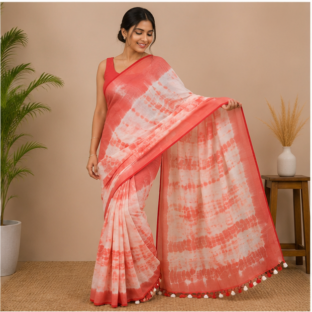 COTTON BANDHNI SAREE - View 4