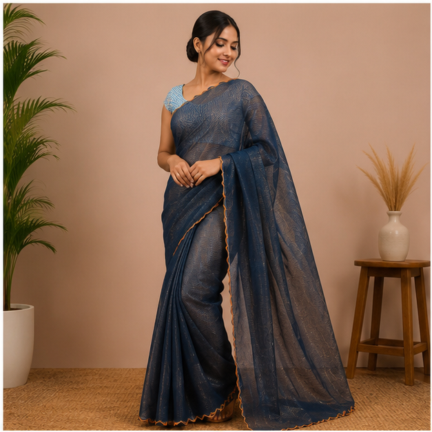 CUTTING ZAREE STRIPE SAREE - View 2