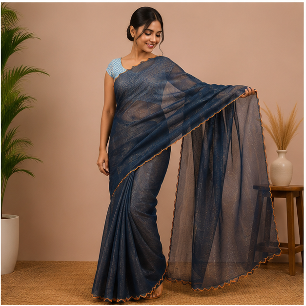 CUTTING ZAREE STRIPE SAREE - View 3