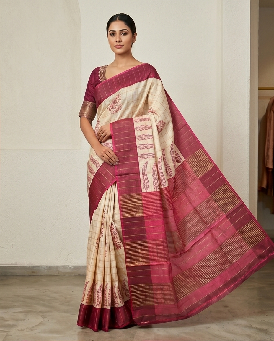 CHECK ZARI TUSSAR - View 4