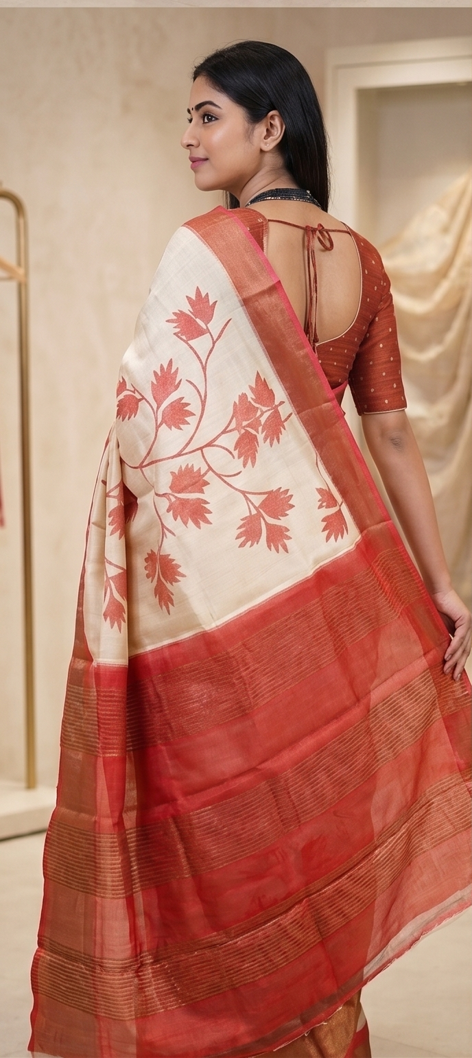 RED-WHITE ZARI TUSSAR - View 2