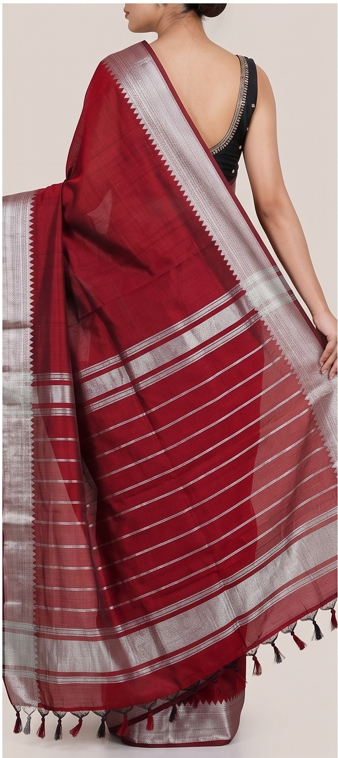 MANGALGIRI PATTU 150K GOLD BORDER SAREE - View 14