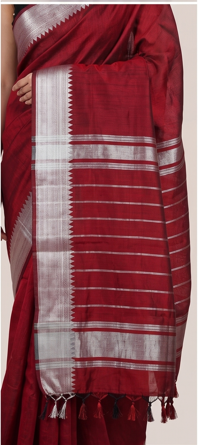 MANGALGIRI PATTU 150K GOLD BORDER SAREE - View 15