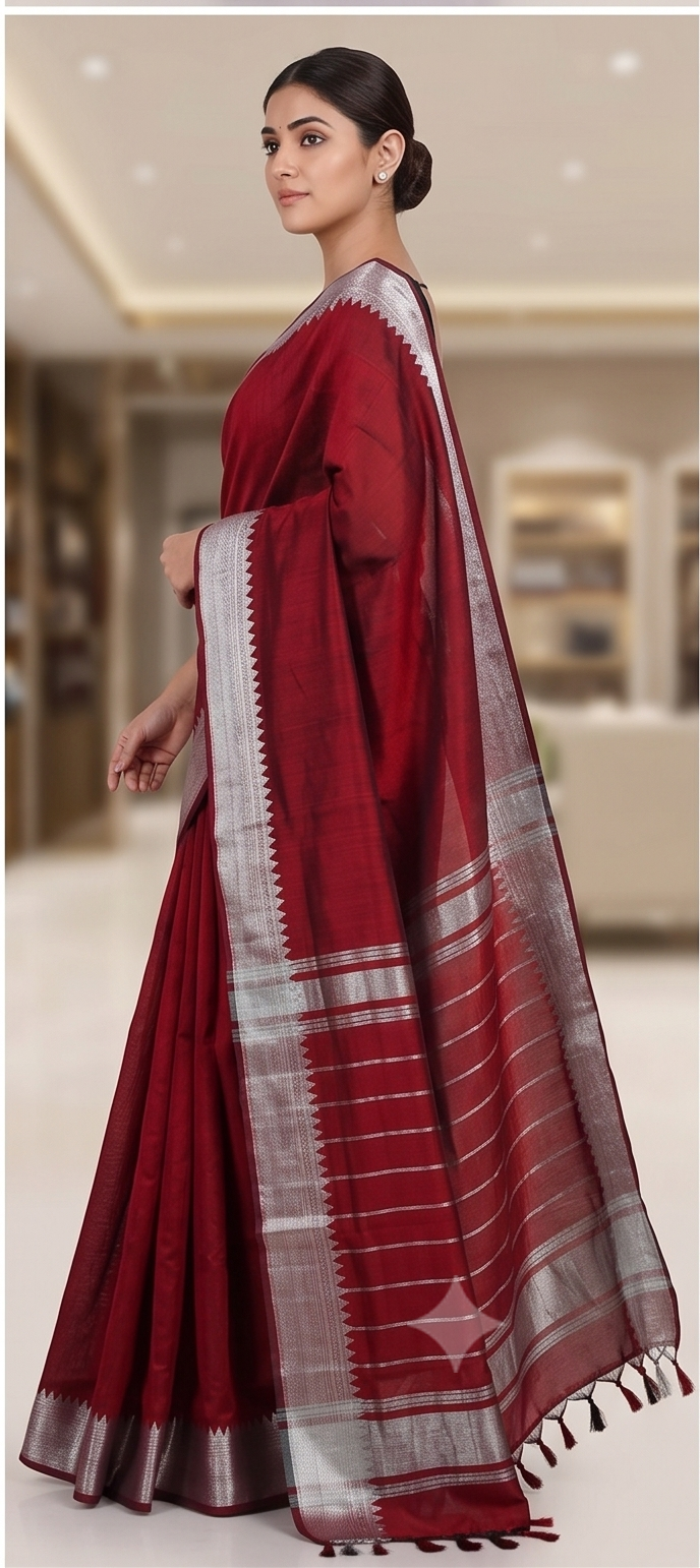 MANGALGIRI PATTU 150K GOLD BORDER SAREE - View 16