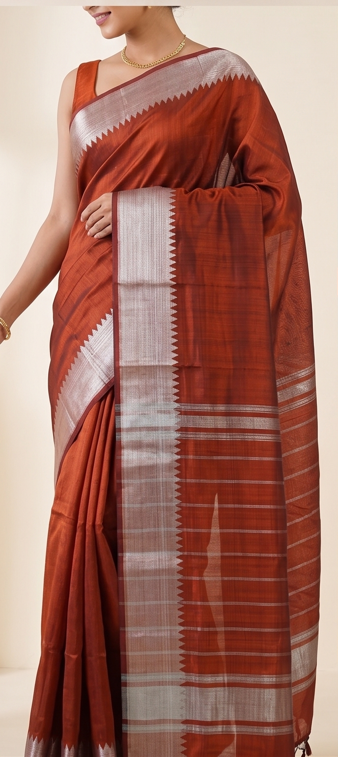 MANGALGIRI PATTU 150K GOLD BORDER SAREE - View 19