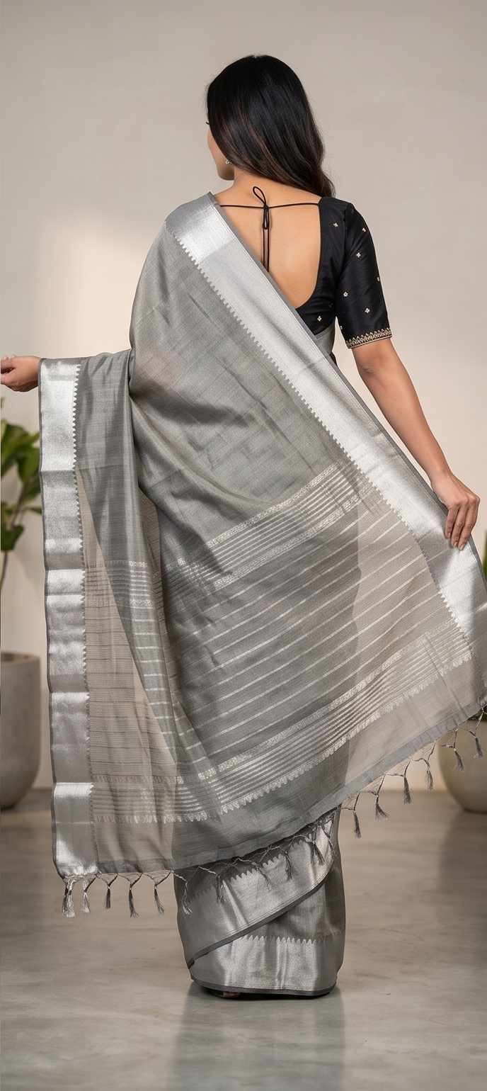 MANGALGIRI PATTU 150K GOLD BORDER SAREE - View 22