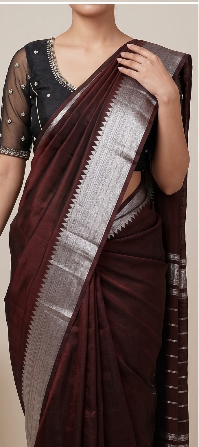 MANGALGIRI PATTU 150K GOLD BORDER SAREE - View 27