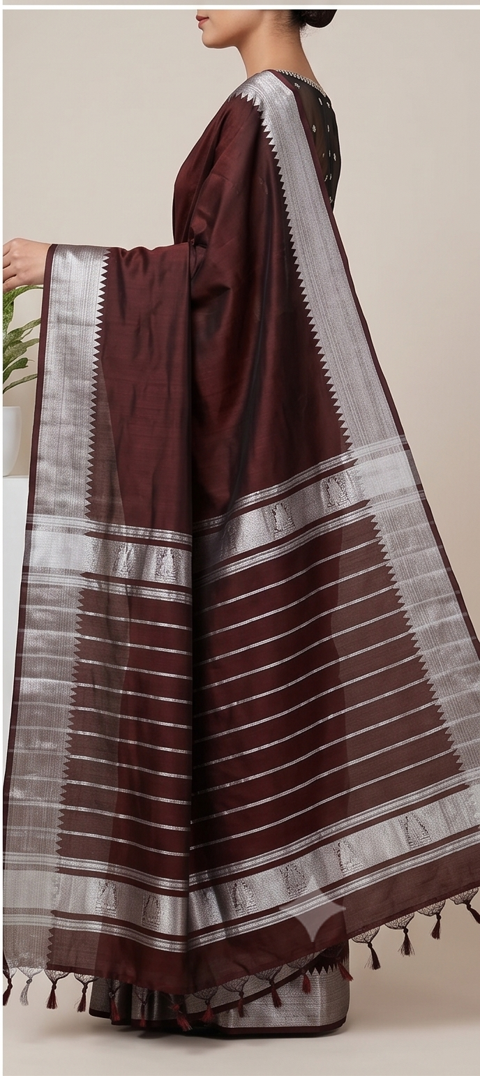MANGALGIRI PATTU 150K GOLD BORDER SAREE - View 28