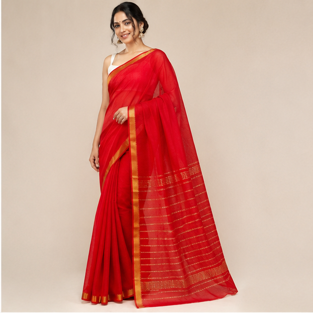 MANGALGIRI PATTU SMALL BORDER SAREE - View 2