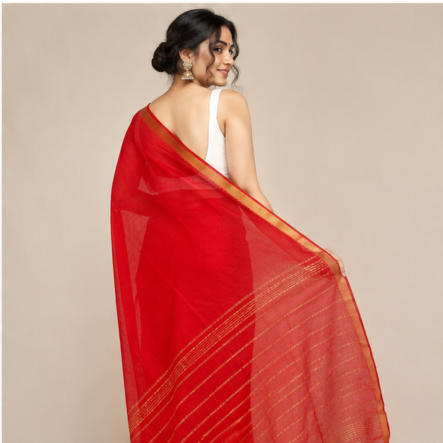 MANGALGIRI PATTU SMALL BORDER SAREE - View 4