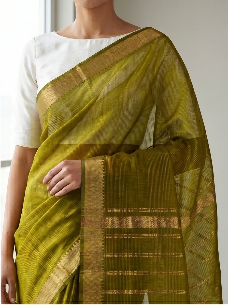 MANGALGIRI PATTU SMALL BORDER SAREE - View 6