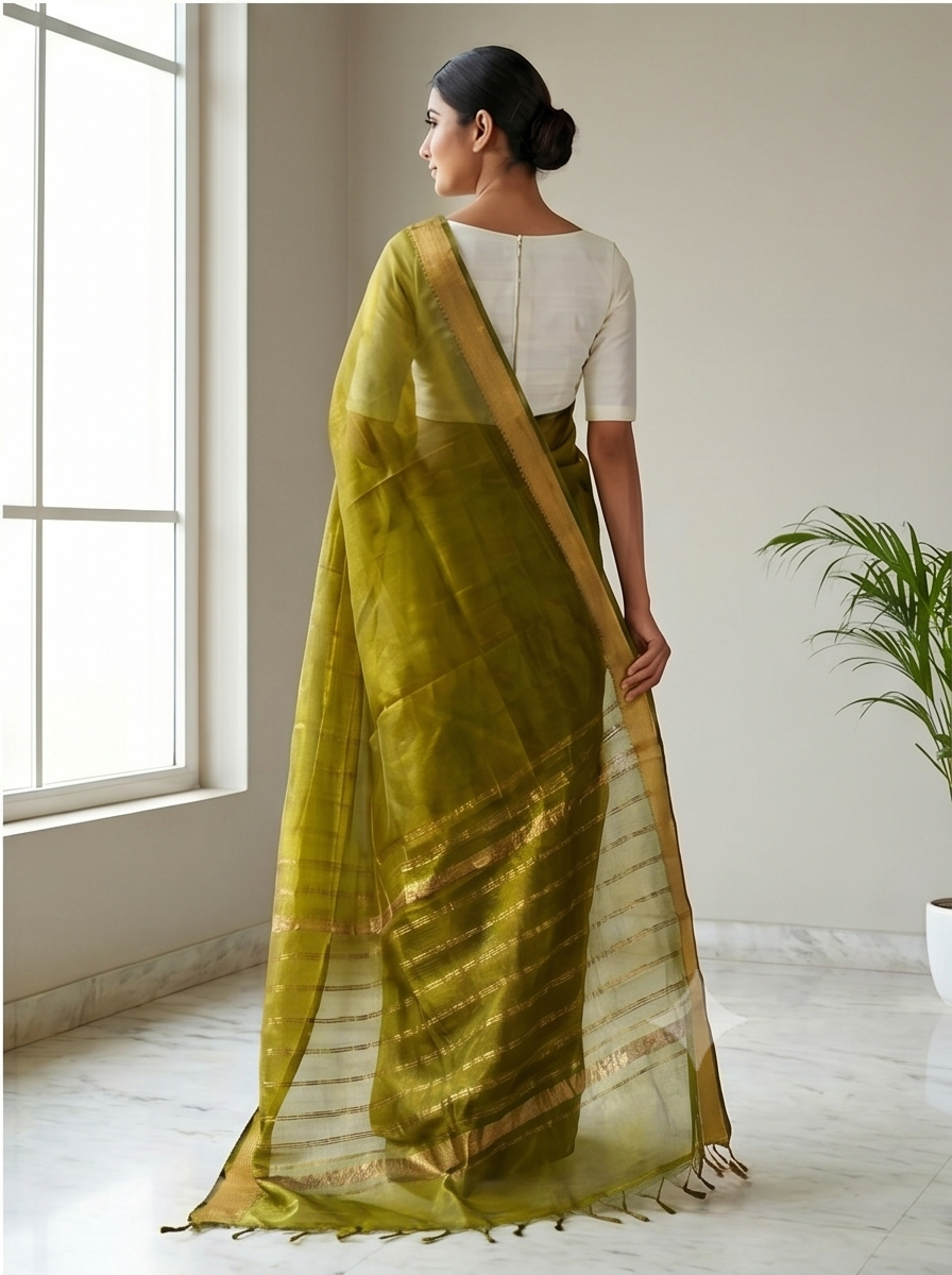 MANGALGIRI PATTU SMALL BORDER SAREE - View 8