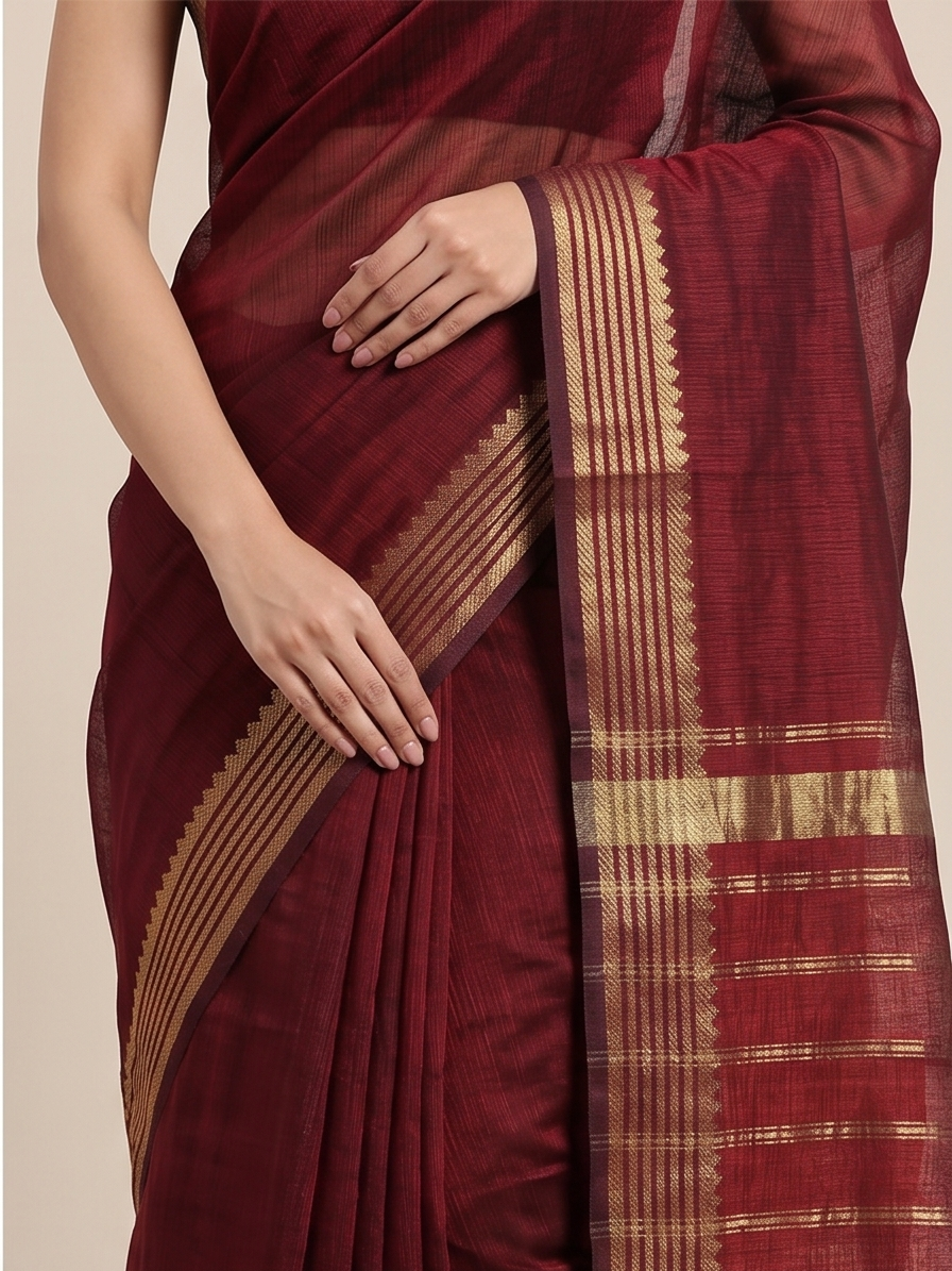MANGALGIRI PATTU SMALL BORDER SAREE - View 10