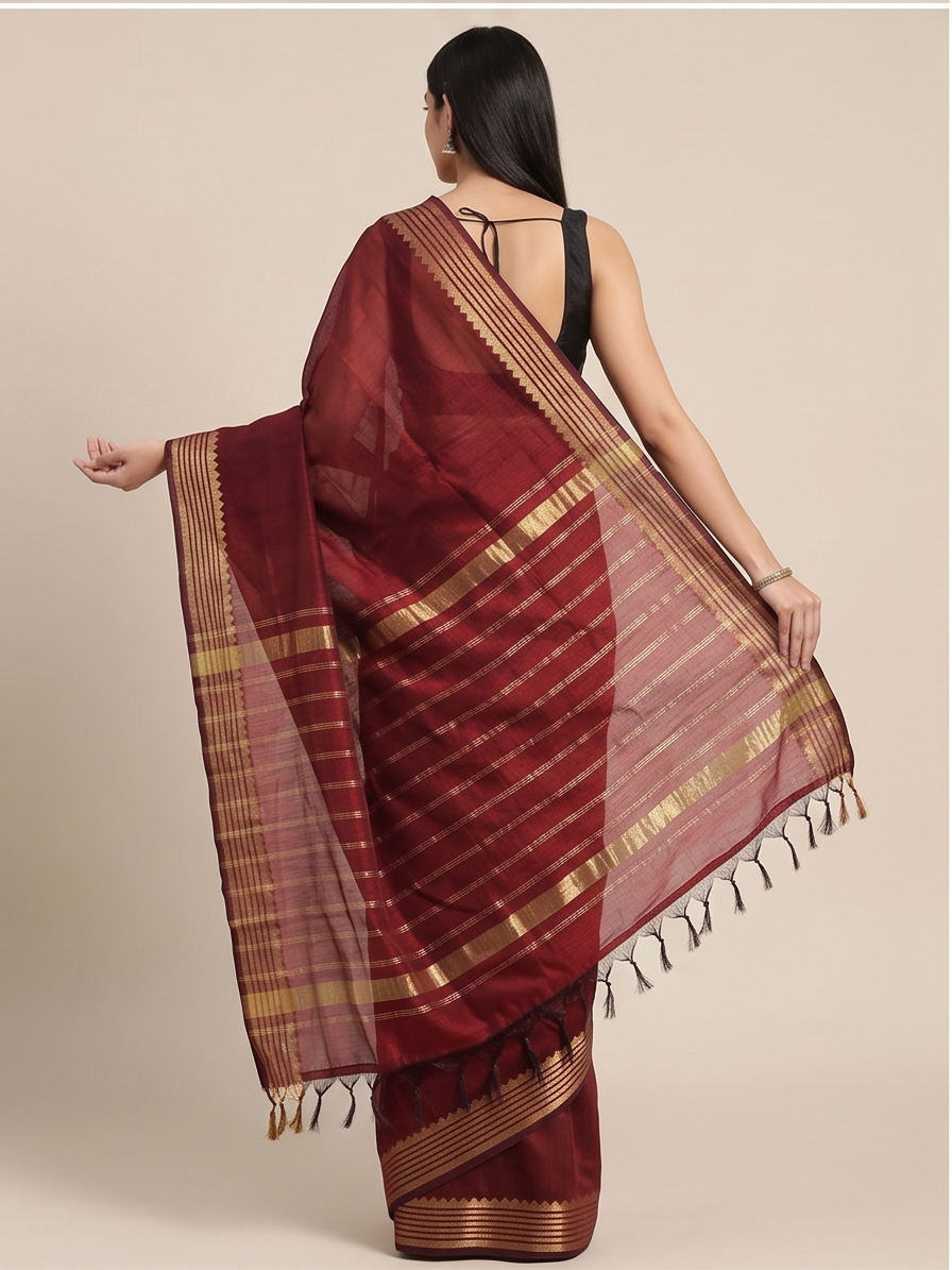 MANGALGIRI PATTU SMALL BORDER SAREE - View 11