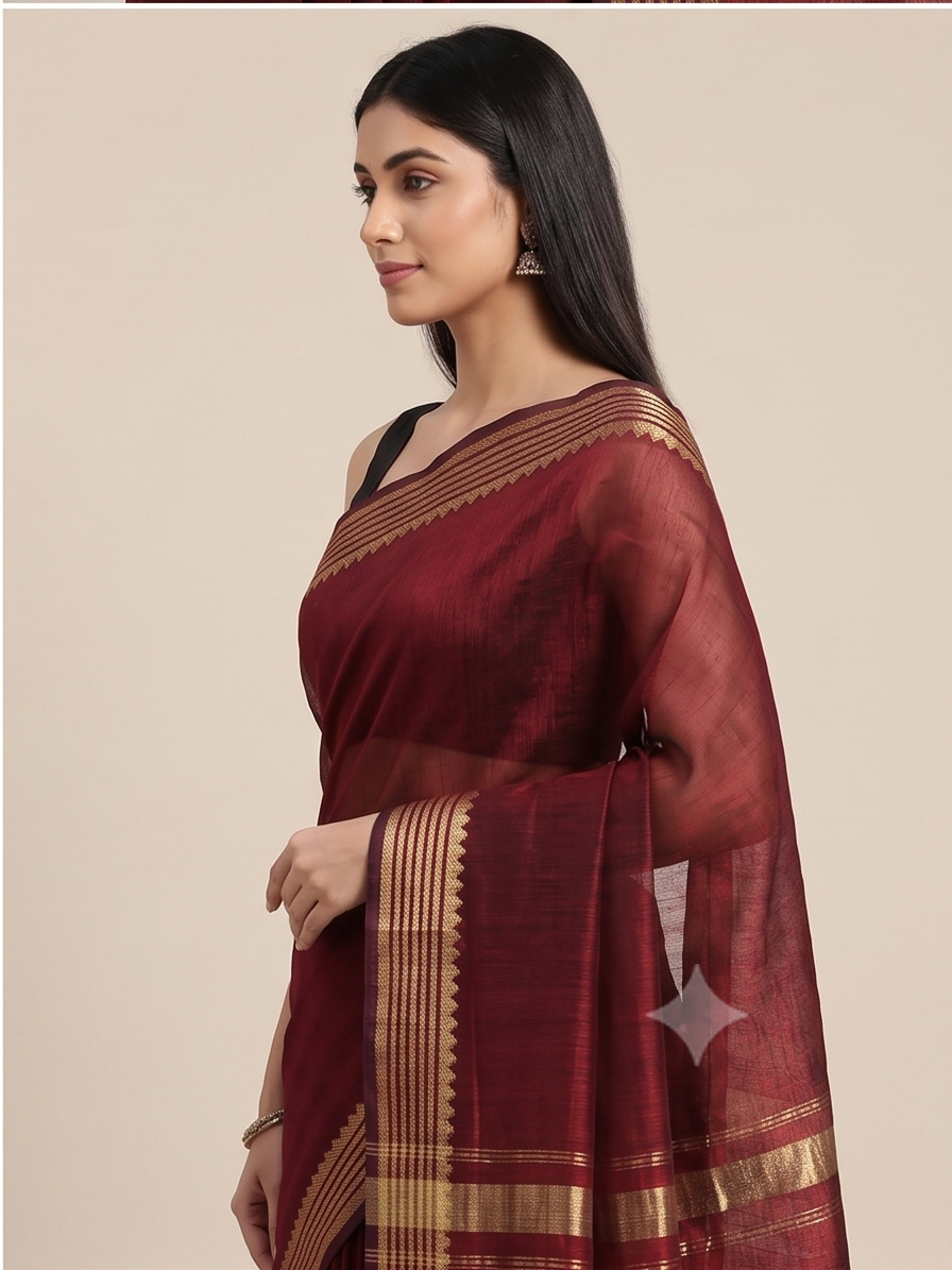 MANGALGIRI PATTU SMALL BORDER SAREE - View 12