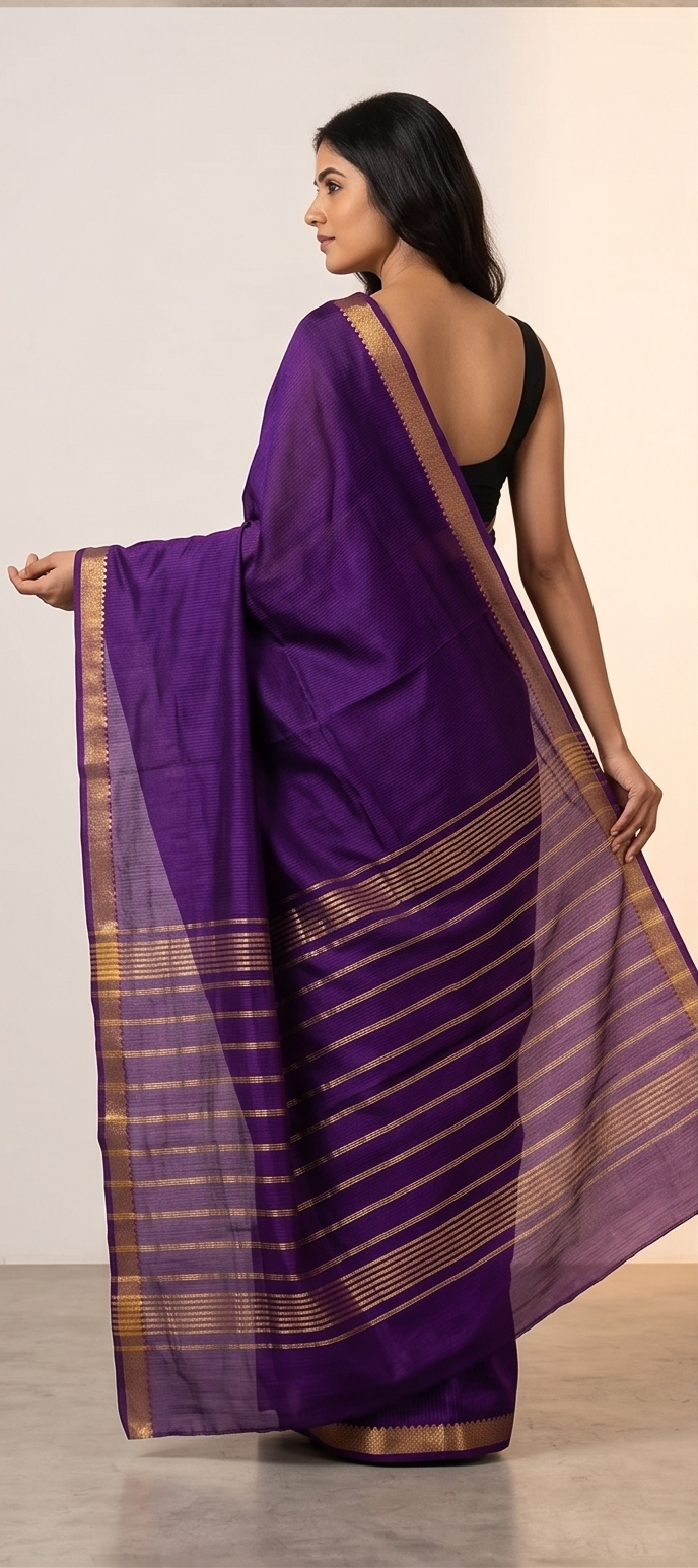 MANGALGIRI PATTU SMALL BORDER SAREE - View 15