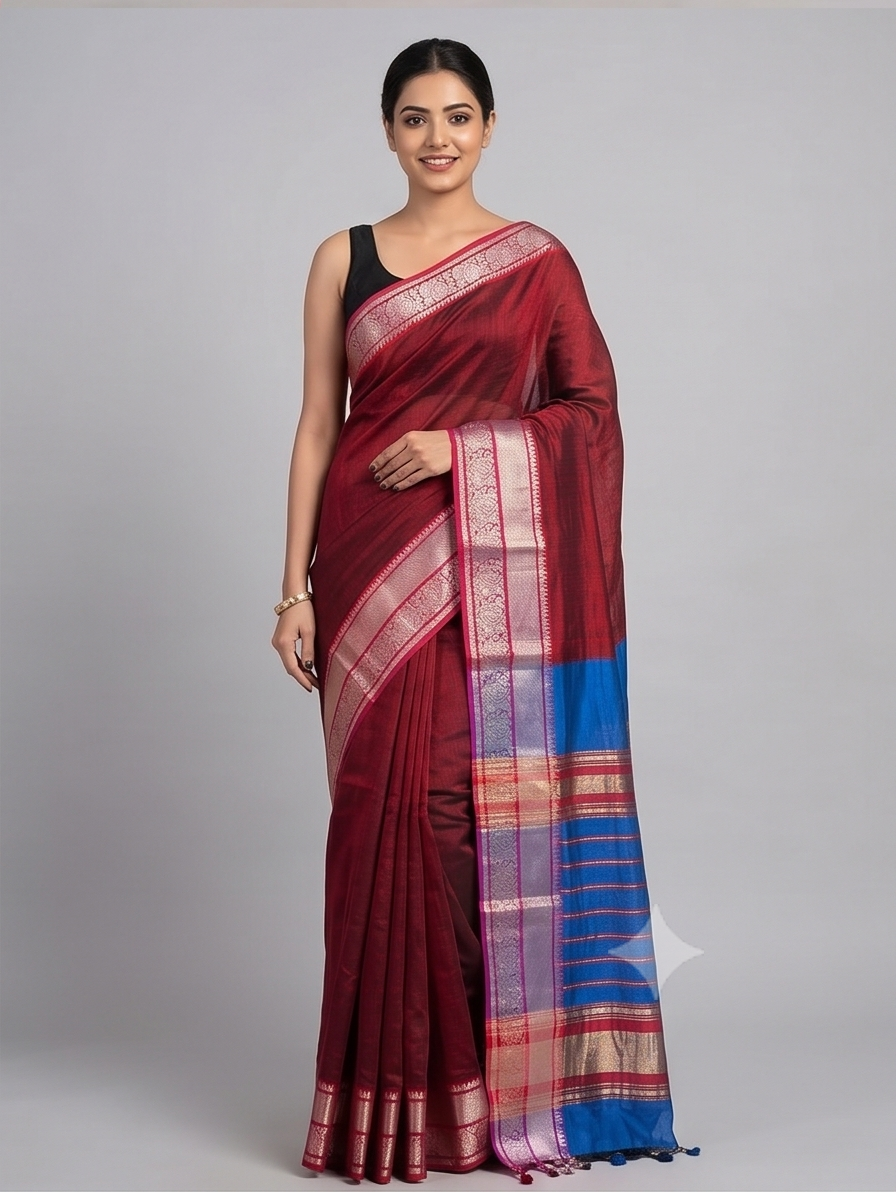 MANGALGIRI KANCHI BORDER SAREE - View 3